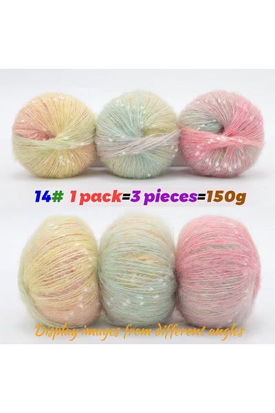 Choice 14 Xiuyun 150g colorful snow dots, colorful gradient long section dyed mohair, hand woven sweater, h