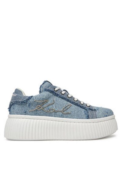 Karl Lagerfeld Teniși albaștri pentru femei KARL LAGERFELD-KL42372S DBS BLUE DENIM W/SILVER