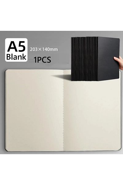 Choice A5 Black Blank Inner Notebook A5 Kraft Cover Vintage Diary Blank/grid/lined Stationery Planner Writi