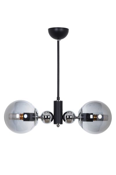 MŞ Aydınlatma Orbic Black Chrome 2 Smoked Glass Chandelier