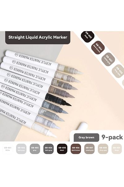 Choice SET J 9pcs/Box Mix Color Acrylic Markers Set Art Rock Painting Pens Kids Gift Graffiti For Stone Gla