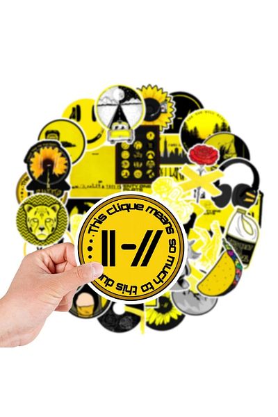 Choice 50PCS Yellow Cartoon Personality Graffiti Cool Sticker Toy Luggage Laptop IPad Skateboard Waterpr...