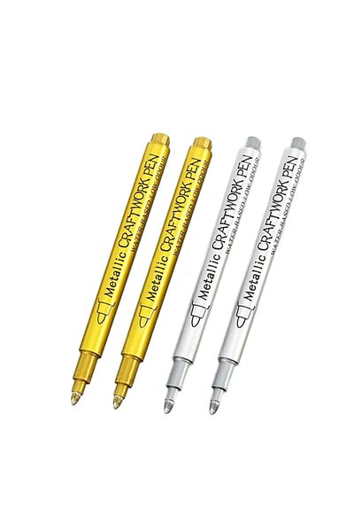 Choice hard mix 4pcs 4/6pcs Waterproof Permanent Metallic Brush Paint Marker Pens DIY Resin Mold Gold Silve