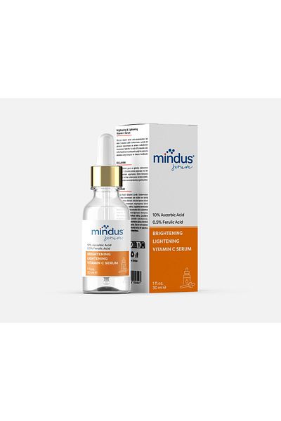 mindus Vitamin C Brightening and Tone Equalizing Care Serum 30 ml (Ascorbic Acid 10% & Ferulic Acid 0.5%)