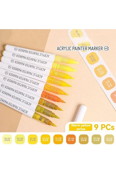 Choice SET K 9pcs/Box Mix Color Acrylic Markers Set Art Rock Painting Pens Kids Gift Graffiti For Stone Gla
