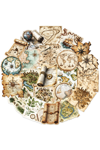 Choice1 50 قطعة من ملصقات خريطة العالم القديمة للسفر لتزيين الجدران لمجلات ال...