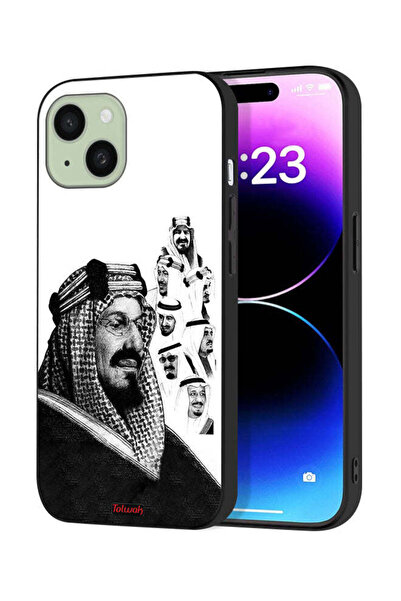 Tolwak غطاء حماية لجهاز آيفون 15 من آبل، ملصق فني أبيض وأسود لملوك المملكة ال...