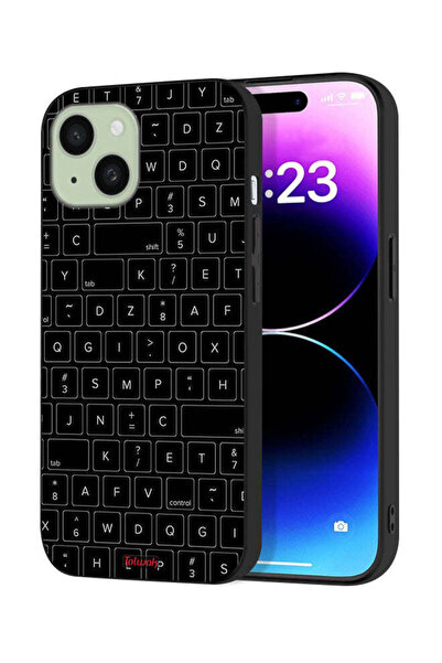 Tolwak غطاء حماية لجهاز Apple iPhone 15 بنمط مفاتيح لوحة المفاتيح العشوائية