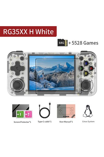 Choice White TR 64G ANBERNIC RG35XX H Handheld Game Console Linux 3.5 inch IPS Screen H700 Retro Video Game