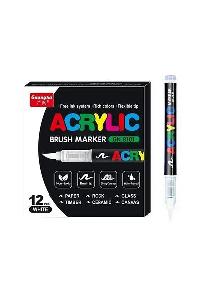 Choice 12 White Markers 12/24/36/48/72/120 PCS GuangNa Acrylic Color Soft Head Markers Painted Graffiti Chr