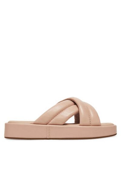 CLARKS Șlapi roz pentru femei CLARKS-26181185 LIGHT PINK LEA