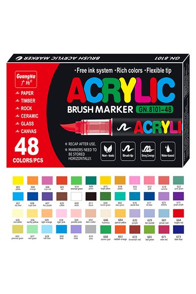 Choice 48 colors 12/24/36/72 Colors Acrylic Markers Brush Pens for Fabric Rock Painting Pen Stone Ceramic G