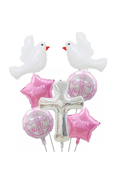 Choice Other A Baby Baptism balloon Cross bath and peace Dove shape Foil balloon Communion Baptism balloon