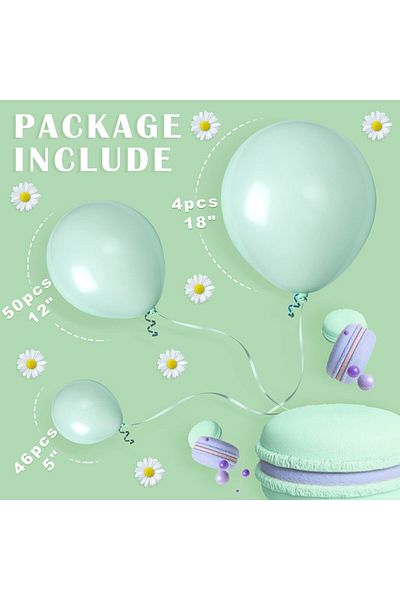 Choice Other Green 100PCS Colorful Balloon garland - Macaron Balloon Mint green balloon decoration for birt