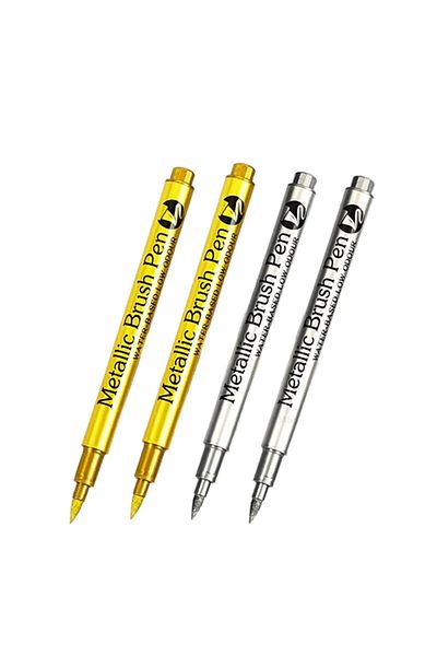Choice brush mix 4pcs 4/6pcs Waterproof Permanent Metallic Brush Paint Marker Pens DIY Resin Mold Gold Silv