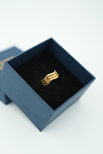 ERDEM KUYUMCULUK 14 Ayar Altın Dalgalı Desenli Ajda Yüzük