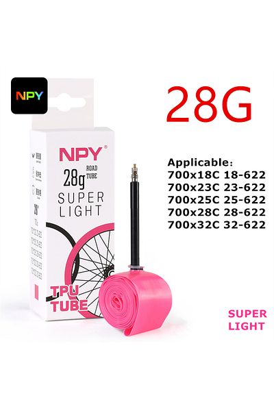 Choice 700c 85mm 1PCS-28G NPY 1Pcs Ultralight 28g Bike TPU Inner Tube 700X18 25 28 32 Road Bicycle TPU Mate