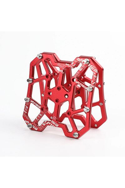 Choice 2Pcs Red Durable Clipless Pedal Ultralight Anti-slip Classic Delicate Aluminum Bicycle Clipless Peda