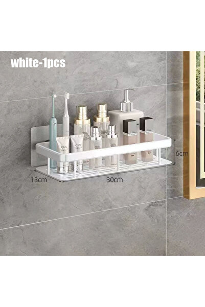 Choice أبيض - قطعة واحدة 1/2/3 قطع بدون حفر رف حمام حائطي من سبائك الألومنيوم...