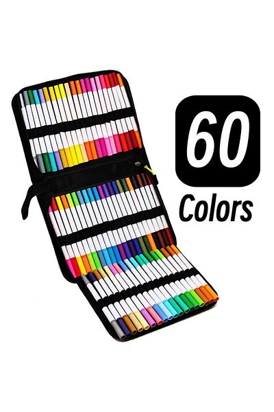 Choice White 60 CD Bag LOLEDE 60 Colors Double Head Markers Tip Art Supplies Drawing Brush Pen Colors Set F