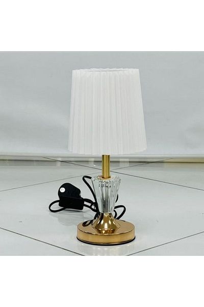 DEC10 Elegant white and gold bedside lamp