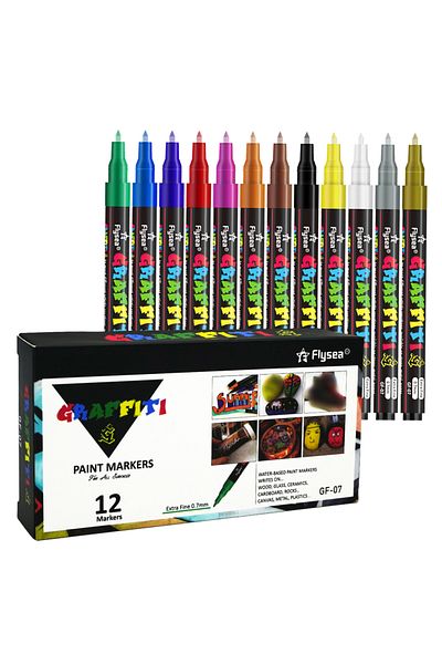 Choice 12colors 12/18/24 Colors Acrylic Graffiti Pens Premium Ultra-Fine for Artists, Designers, and Graffi