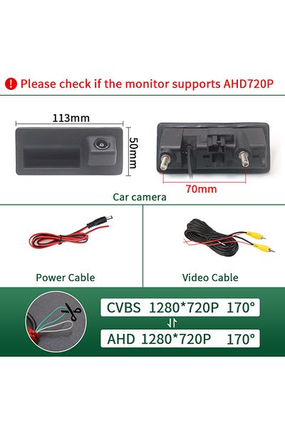 Choice 12 V CVBS720P-AHD720P 170° AHD 1080P Vehicle Rear View Reverse Camera for Volkswagen Golf Passat B7