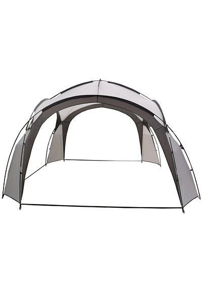 SERSIMO Garden pavilion 350x350x230 cm, fiberglass structure, waterproof polyester roof, gray and white