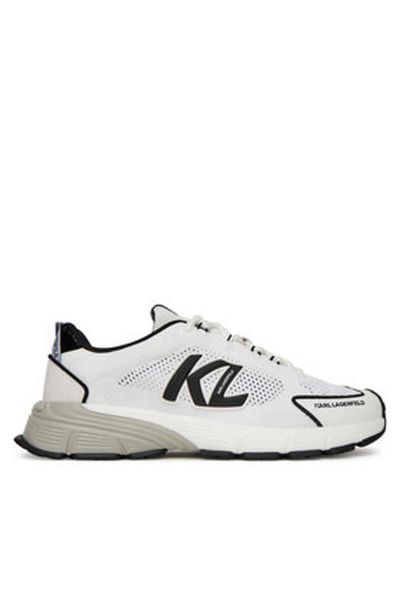 Karl Lagerfeld Men's Sneakers white KARL LAGERFELD-KL55521 K10 WHITE KNIT TEXTILE W/BLACK