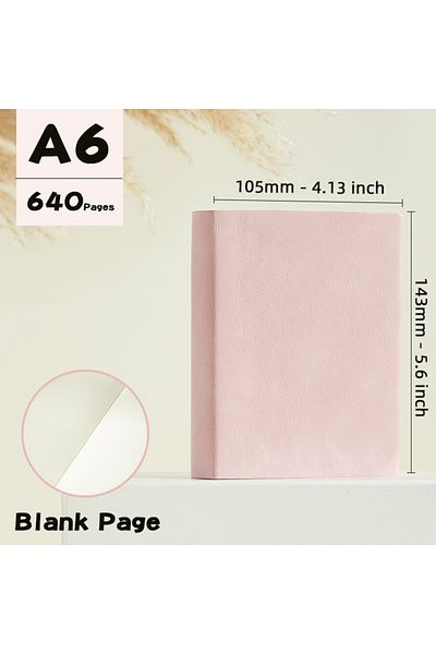 Choice (5.6x4.13 inch) Pink Super Thick Notebook (640pages) A6 Creativity Stationery Blank Notepads Pu cove