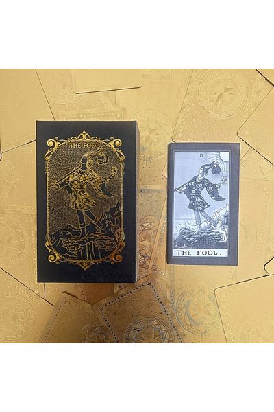 Choice Black Gold 78 Card Spanish Gold Foil Tarot Cards Divination Deck for Beginners and Professionals wit
