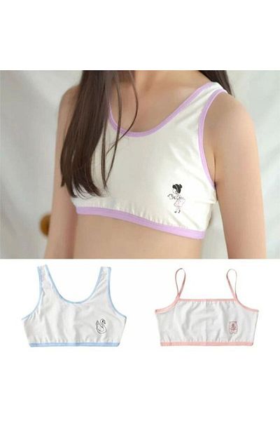 Generic Soft Cotton Student Girl Bra Cartoon - Purple