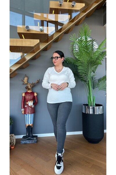 Vio Moda Büyük Beden Plus Size Corset Effect Jeans