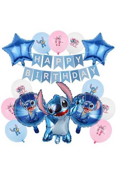 Miniso Other 15pcs2 Disney 15Pcs Stitch Theme Birthday Party Balloon Decoration Supplies Family Party Decor