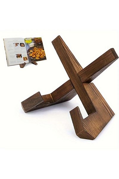 Choice1 2pcs 1pcs Wooden Cookbook Stand Flat Stand Base Kitchen Cookbook Stand Reading Stand Wooden Record S