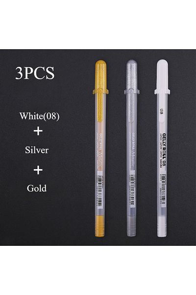 Choice Gold Silver white 1/3PCS SAKURA Gelly Roll Gel Pens Highlight Marker for Journaling Art Drawing Clas