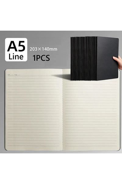Choice A5 Black Lined Inner Notebook A5 Kraft Cover Vintage Diary Blank/grid/lined Stationery Planner Writi