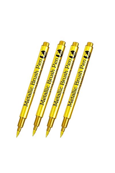 Choice brush gold 4pcs 4/6pcs Waterproof Permanent Metallic Brush Paint Marker Pens DIY Resin Mold Gold Sil