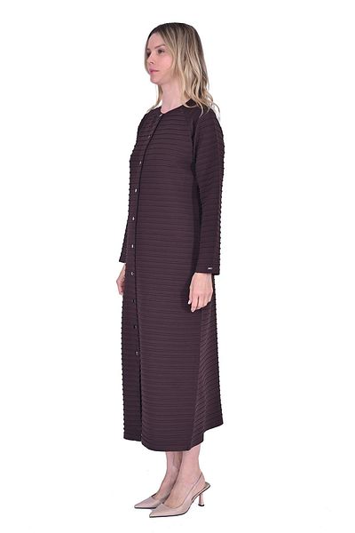 Invee Invee 5732 - Brown Ribbed Knitwear Cardigan