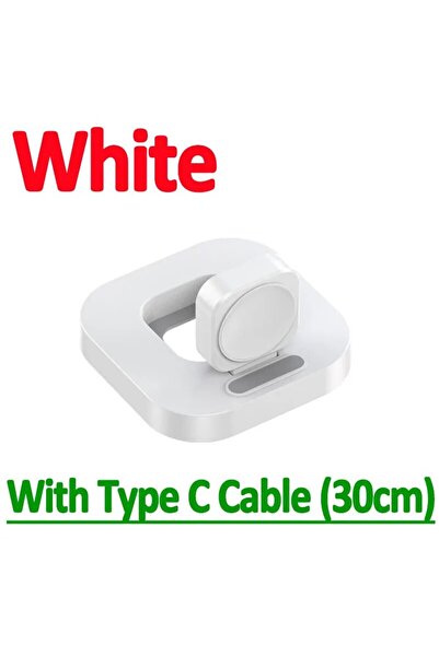 Vikefon قاعدة شحن لاسلكية مغناطيسية مع كابل أبيض لساعة Apple Watch Series IWa...