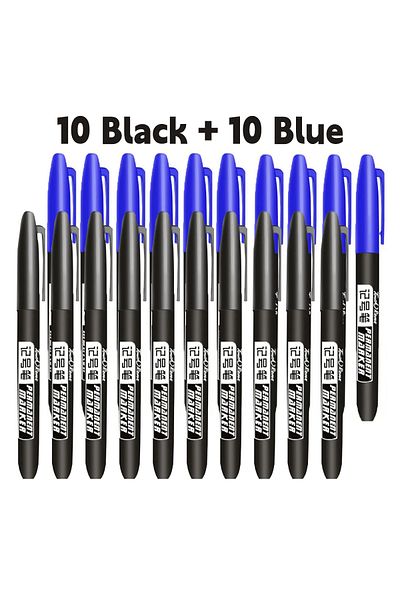 Choice 10 Black 10 Blue 6 PCS Permanent Marker Pen Manga Drawing Markers Black Blue Red Waterproof Ink Sket