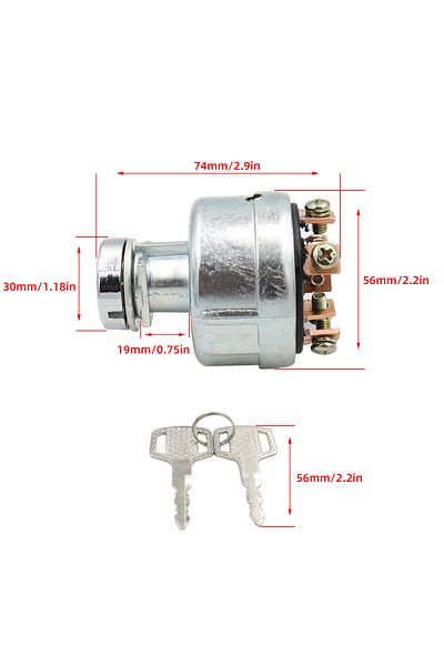 Choice Ignition Starter Key Switch with 4 Position 6 Terminal 2 Keys Replacement for 20Y-06-24680,22B-06...
