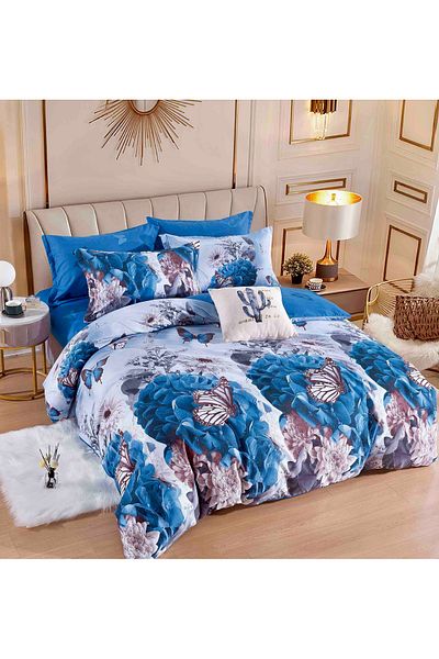 CHIRASO CHIRASO Linen, FINET 6 Pieces, Classic Sheet 234x240cm, Cheerful and Colorful Print