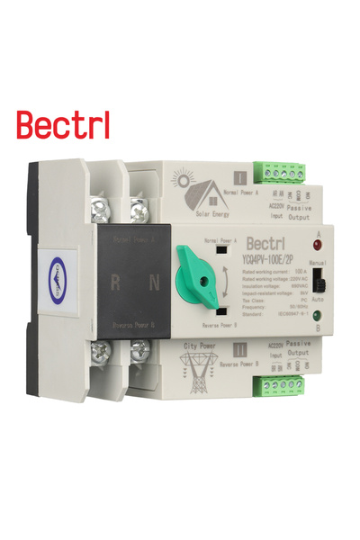 Choice1 2P 100A 2P Din Rail ATS PV Inverter Dual Power Automatic Transfer Selector Switches Uninterrupted 63