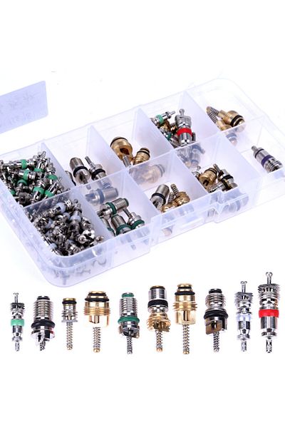 Choice A R134A Car A/C Core Valves Automotive Air Conditioning Assortment Kit 100Pcs/box