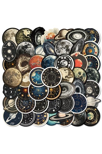 Choice 50PCS 50pcs Space Station Universe Starry Sky Cartoon Graffiti Stickers DIY Laptop Phone Notebook Su