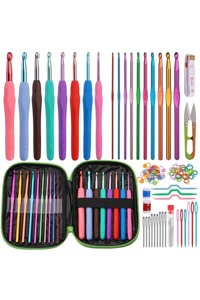 Choice1 Green 1 Fenrry Crochet Hook Set Crochet Needle Kit Beginner Yarn Needles Green Case and Crochet Acce