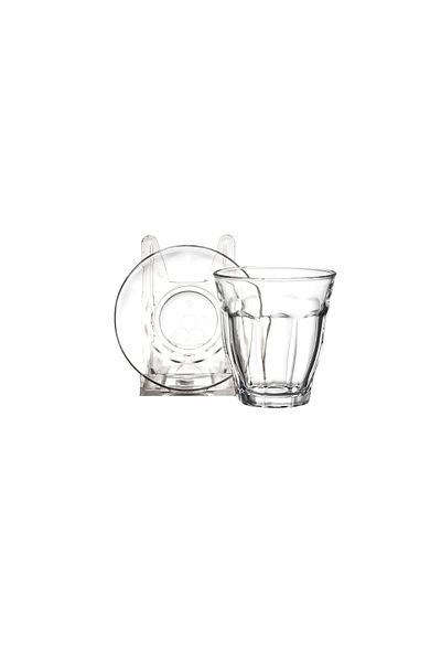Dania Glass tea set of 6 cups and 6 saucers
