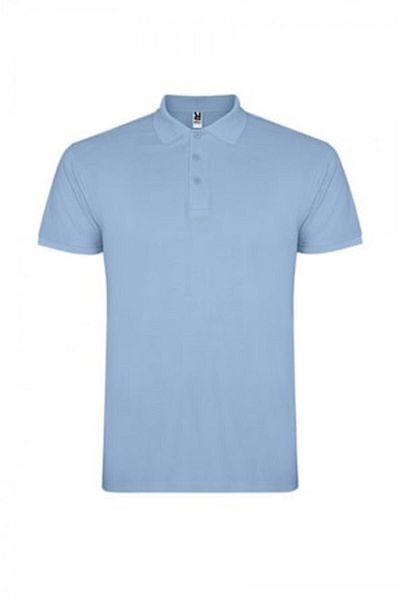 OEM Tricou polo bărbătesc cu mânecă scurtă, bumbac, albastru deschis, mărimea L