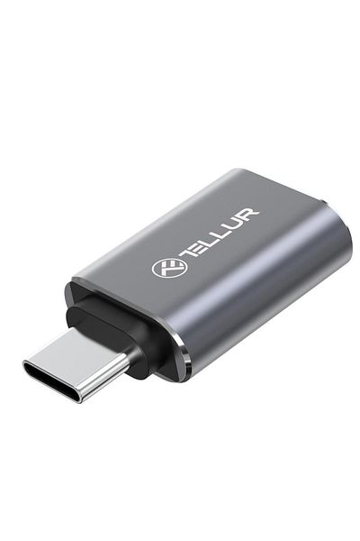 TELLUR Adaptor Tellur USB-C de la USB-A la USB-A, 10Gbps, 3A, aluminiu